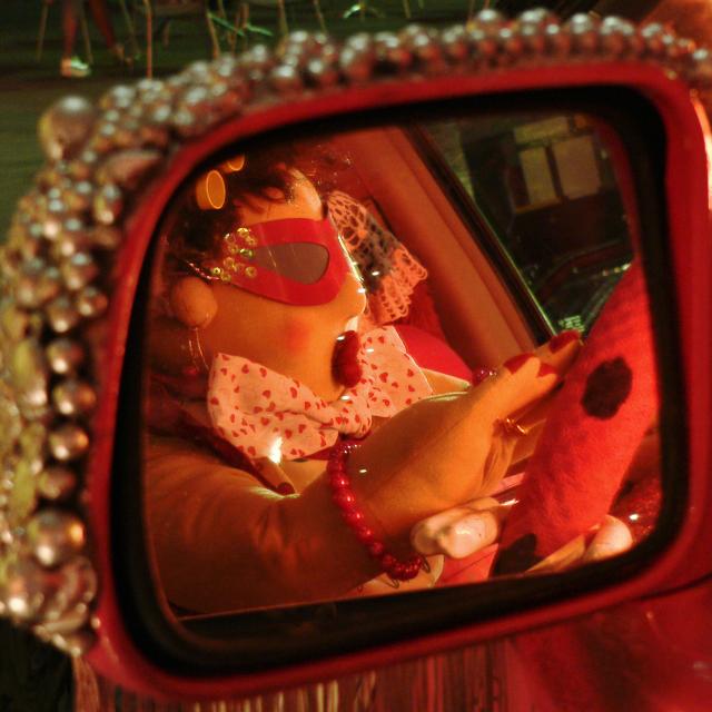 Emily Duffy's “VainVan”, Driver in Side View Mirror Detail